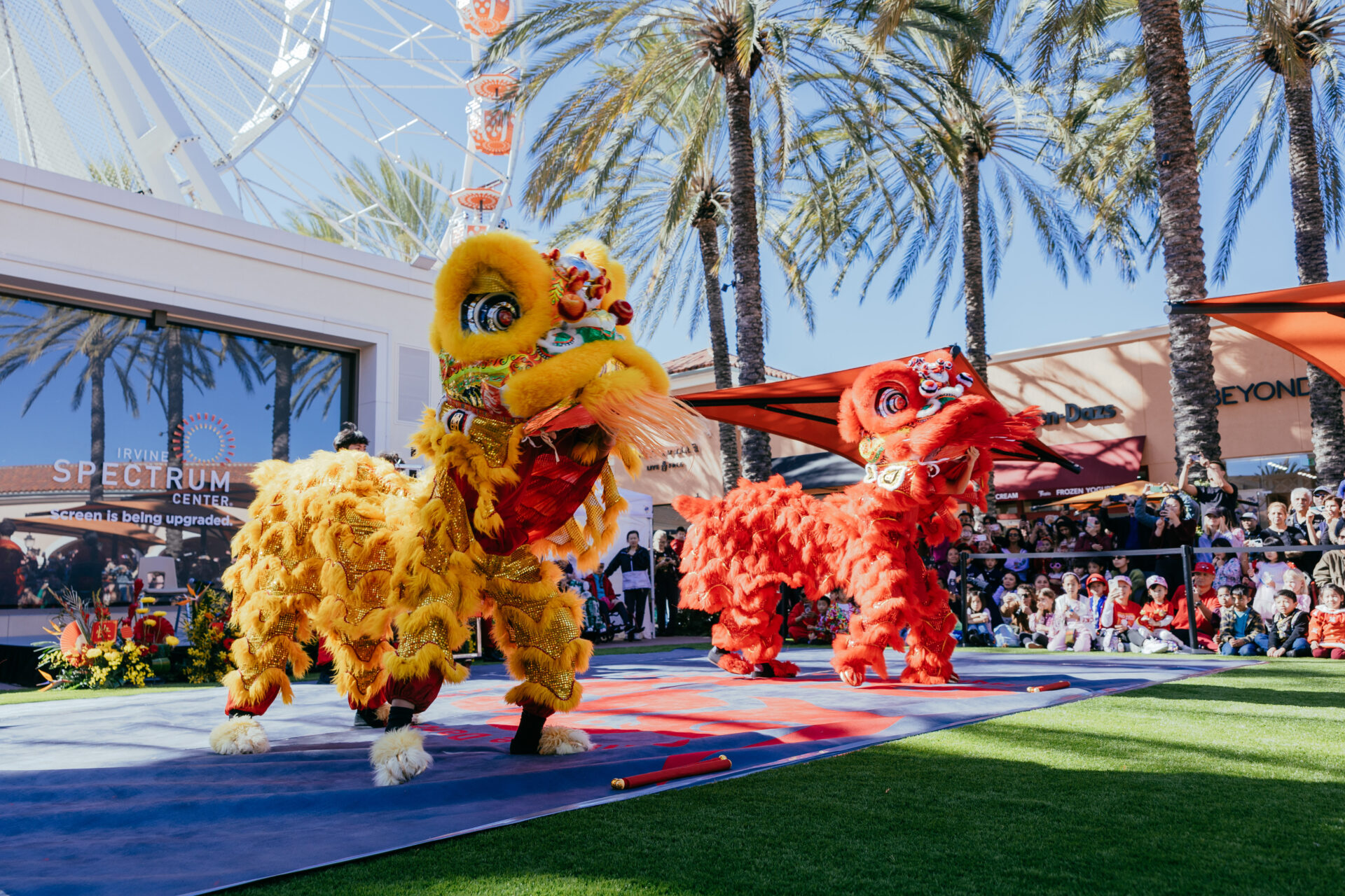 Lunar New Year celebration with lion dance at Irvine Spectrum retail