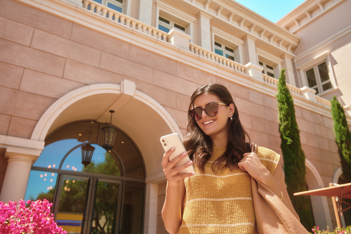 Woman looking at her mobile phone